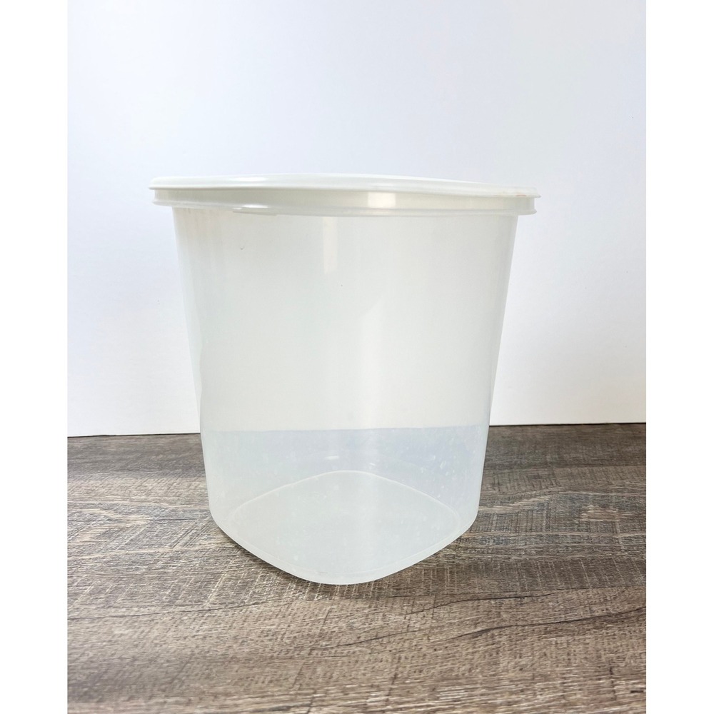 Vintage 6 Cup Rubbermaid #5 Servin Saver Square Storage Canister Almond Lid - Picture 5 of 5